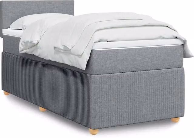 Giroletto a Molle con Materasso Grigio Chiaro 90x200 cm Tessuto 3289632