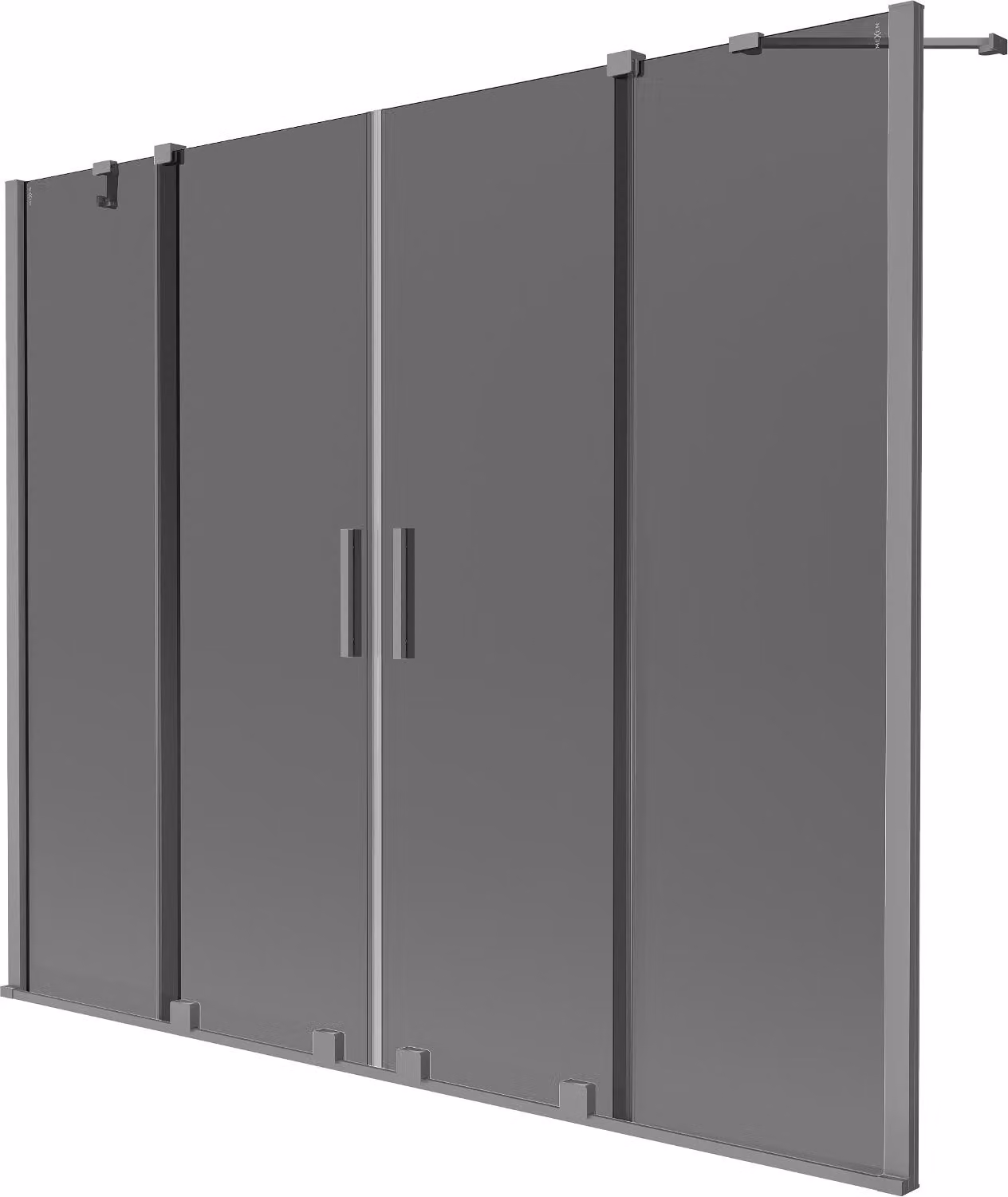 Mexen Velar Duo paravento per vasca da bagno a 2 ante scorrevoli 180 x 150 cm, grafite, gun metal - 896-180-000-42-95