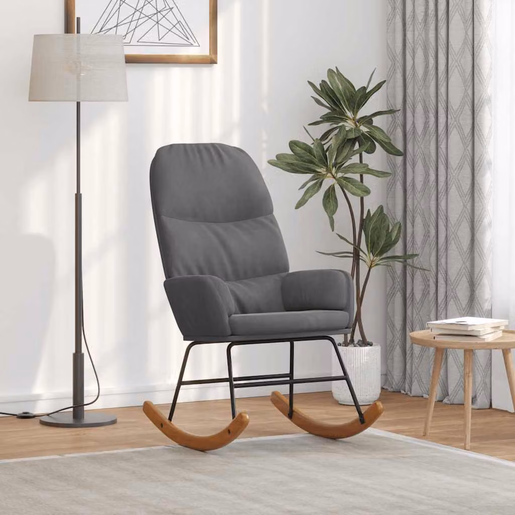 Sedia da Pranzo vidaXL in Velluto Grigio con Struttura in Metallo e MDF