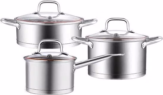 Set di pentola in acciaio inossidabile - 6 pezzi per cucina Adatto per induzione