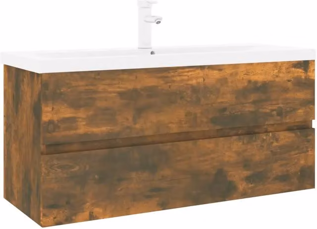 Mobile Bagno Sospeso Moderno con Lavabo in Ceramica DESIGN IN in Rovere e Bianco Matt