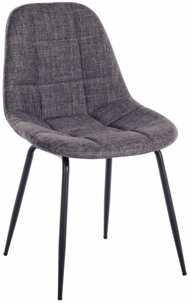Sedia CLP Tom, con struttura in metallo e imbottitura di alta qualità, color grigio chiaro. Materiale: tessuto