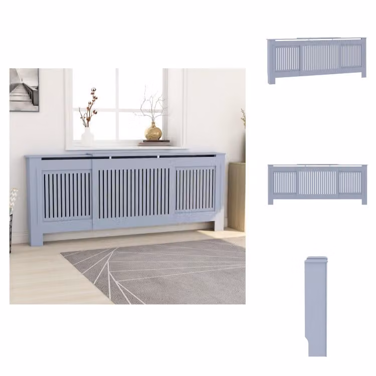 vidaXL Copriradiatore in MDF grigio 205 cm - Accessori per radiatori