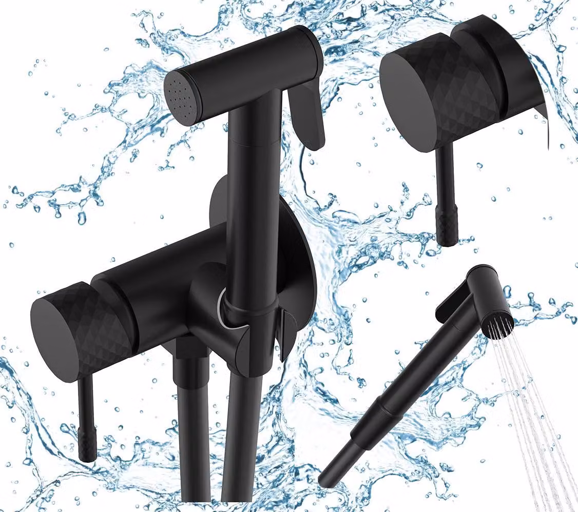 Granitan - Miscelatore bidet - Rubinetto bagno - Rubinetto nero - da incasso - ottone - GLAMI