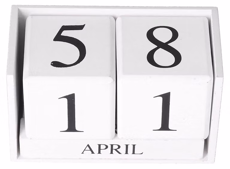 Solidchoice - Calendario perpetuo in legno, stile retrò, ideale per la casa e l'ufficio