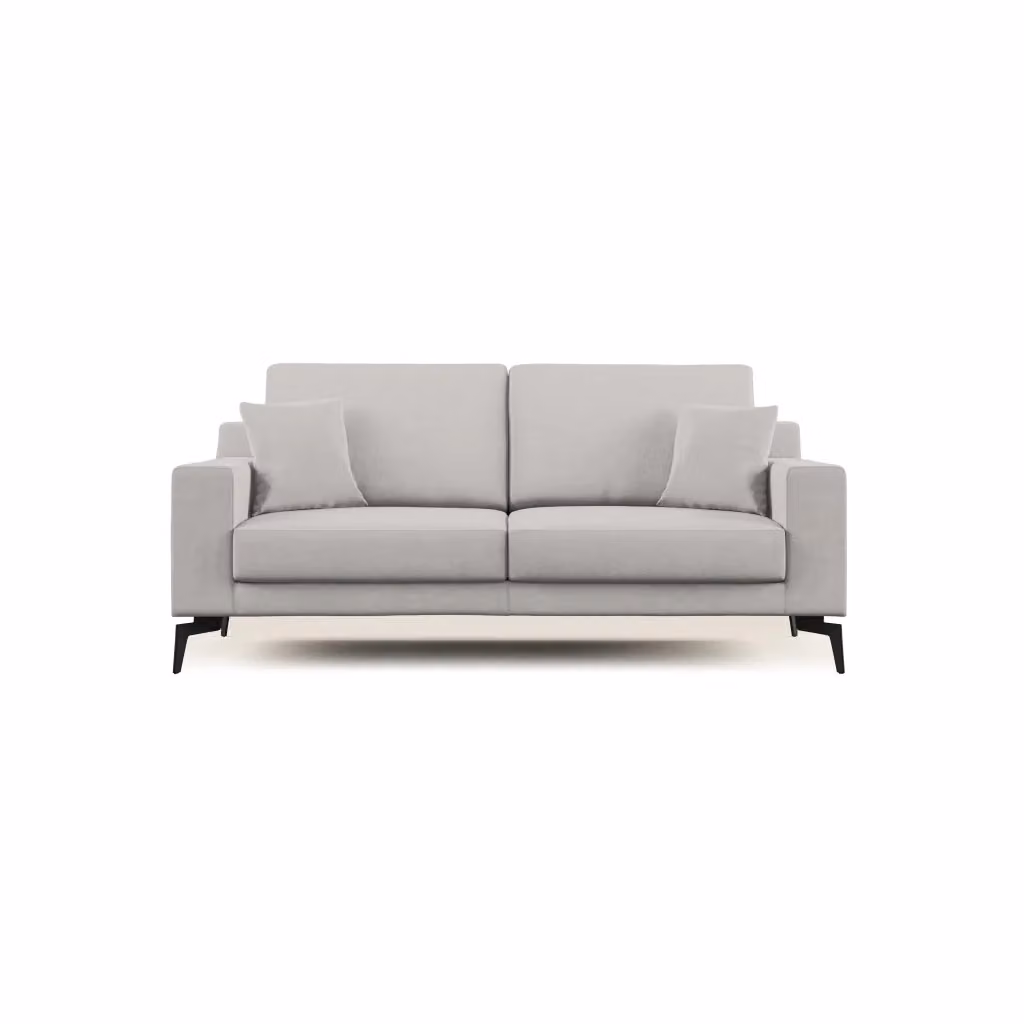 Divano moderno Prestige Divani.Store in tessuto grigio antracite con coperture rimovibili e cuscini inclusi, Larghezza: 166 cm – 2