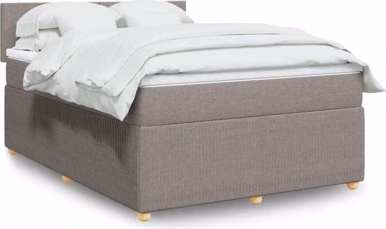 Maison Exclusive - Letto boxspring con materasso Taupe 160x200 cm Tessuto