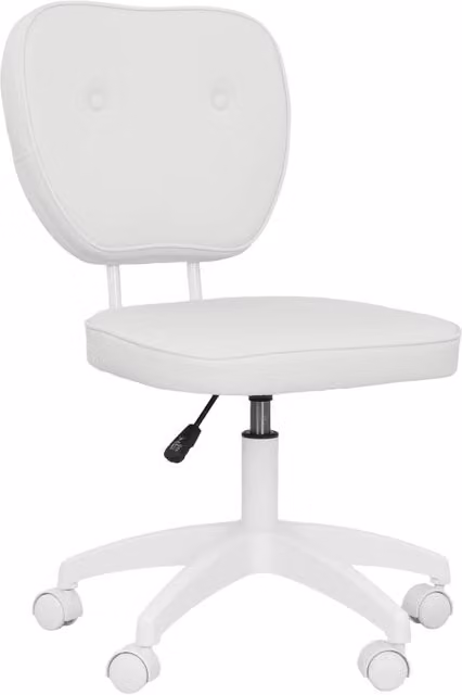 Sedia da ufficio girevole XYLO in similpelle bianca senza braccioli L: 46 cm, P: 59 cm, H: 82-92 cm