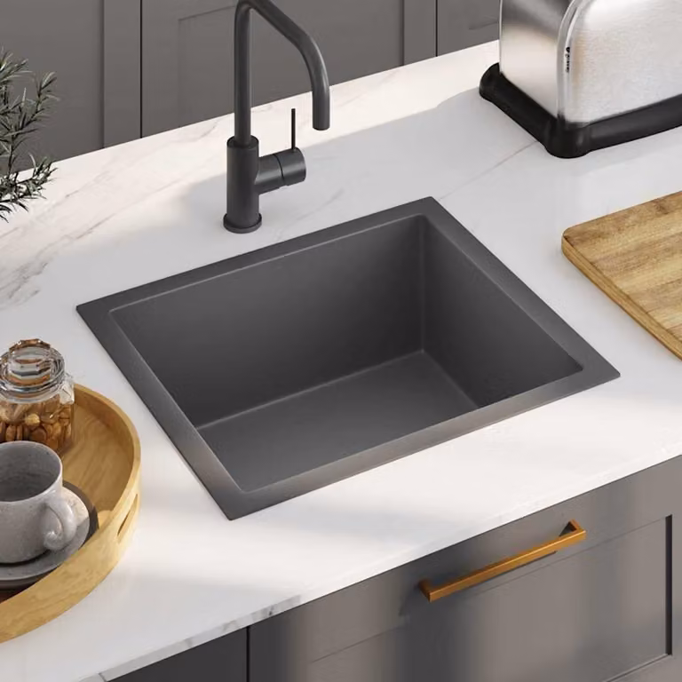 Lavello da Cucina vidaXL in Acciaio Inox Nero L/P/H: 51 x 44 x 20 cm