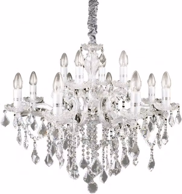 Lampada A Sospensione Florian Sp12 Ideal-Lux Cromo e Vetro Trasparente