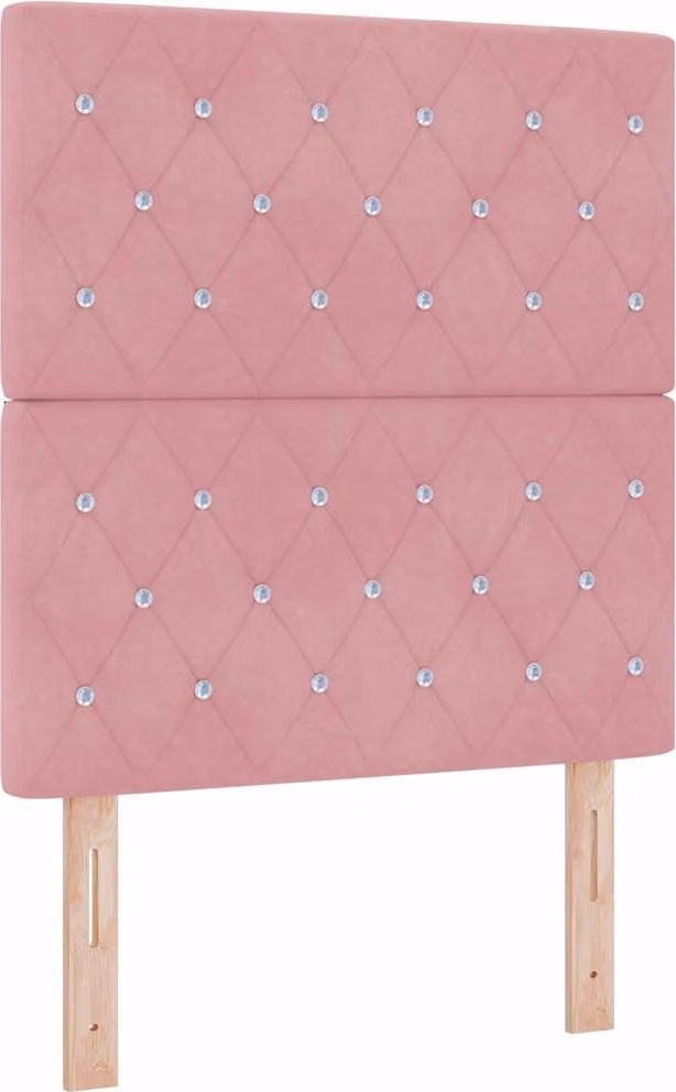 Testiera a LED con strisce luminose a LED, testiera rosa, 80 cm, velluto