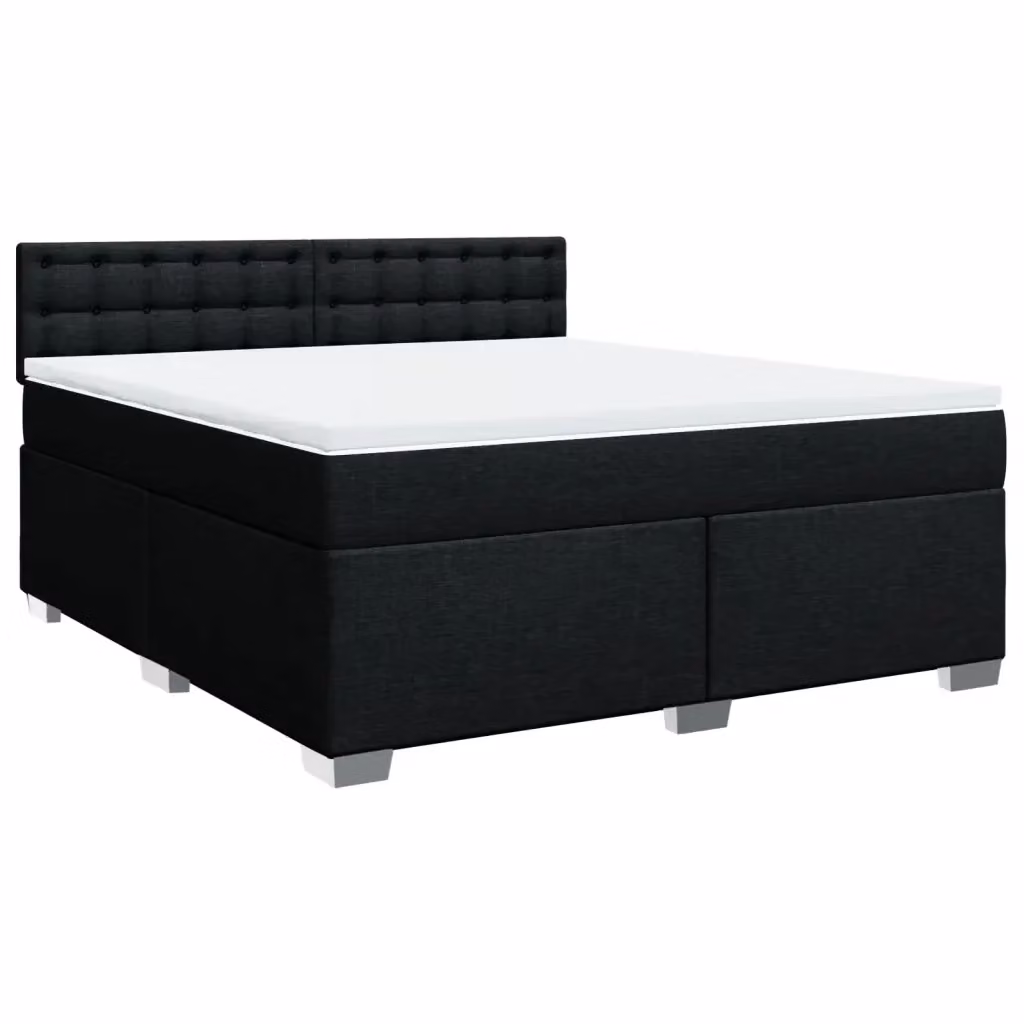 Letto Ibrido vidaXL con Giroletto a Molle e Materasso Nero in Tessuto, Struttura in Legno di Pino, L/P: 180 x 200 cm – 2