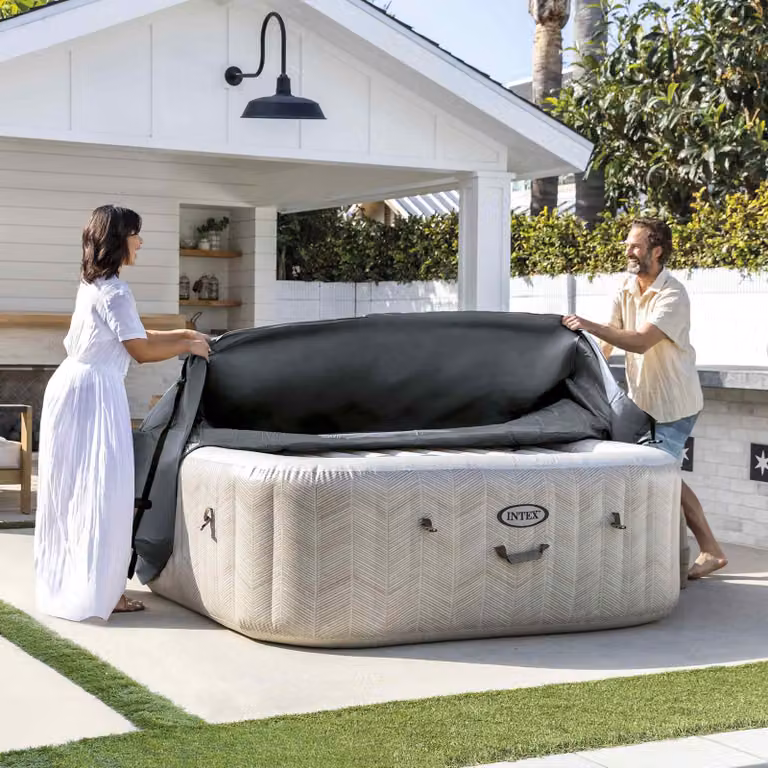 Copridoccia termico Intex per Spa rettangolare in PVC, Grigio Scuro, L/P/H: 175 x 175 x 72 cm