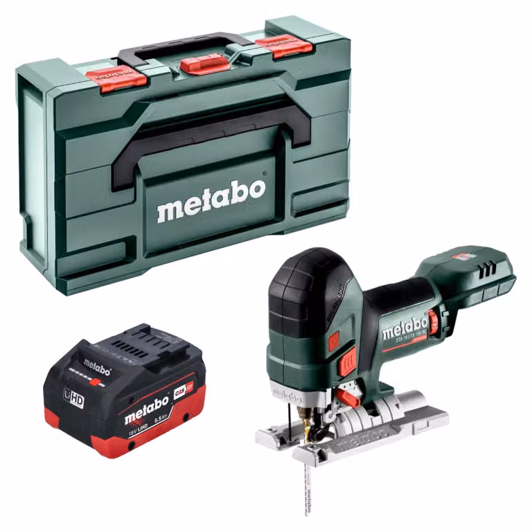 Sega a gattuccio a batteria Metabo STA 18 LTX 150 BL 18 V 150 mm Brushless + 1x batteria LiHD 5,5 Ah + Metabox - senza caricabatterie