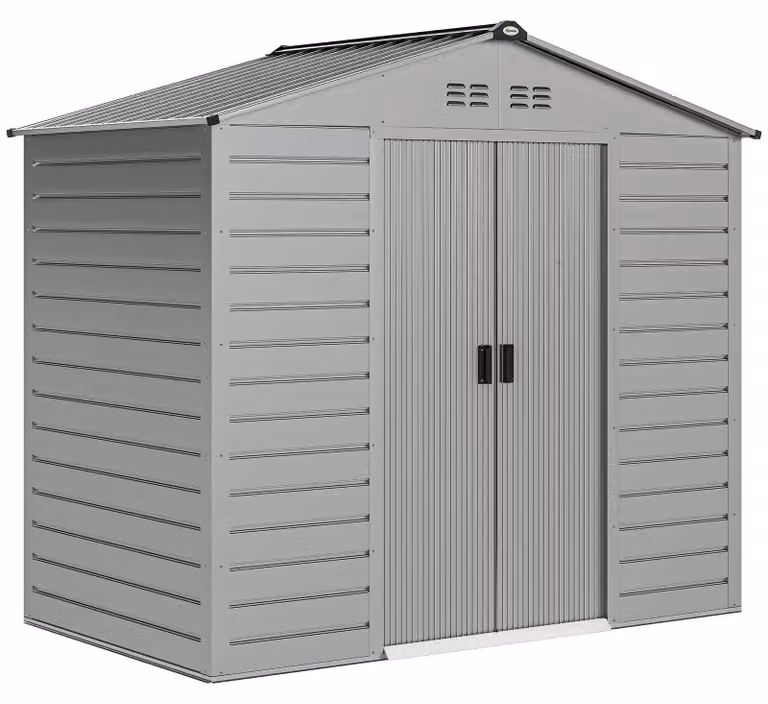 Capanno per attrezzi - Capanno da giardino - Acciaio zincato - 213×131×192 cm - Impermeabile - Grigio