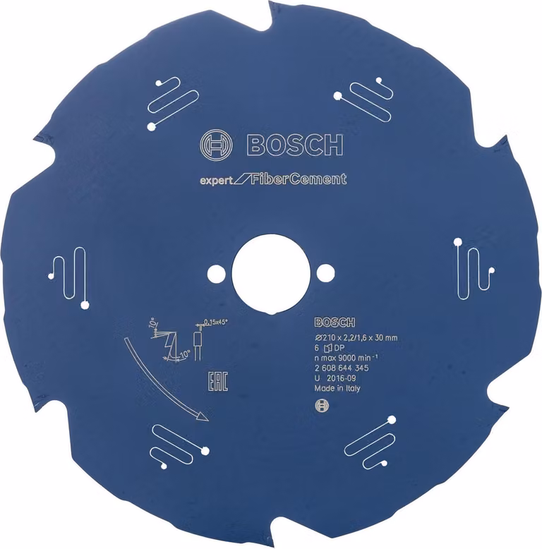 Lama circolare Expert per fibrocemento Bosch, 210 x 30 x 2,2 mm, 6 2608644345