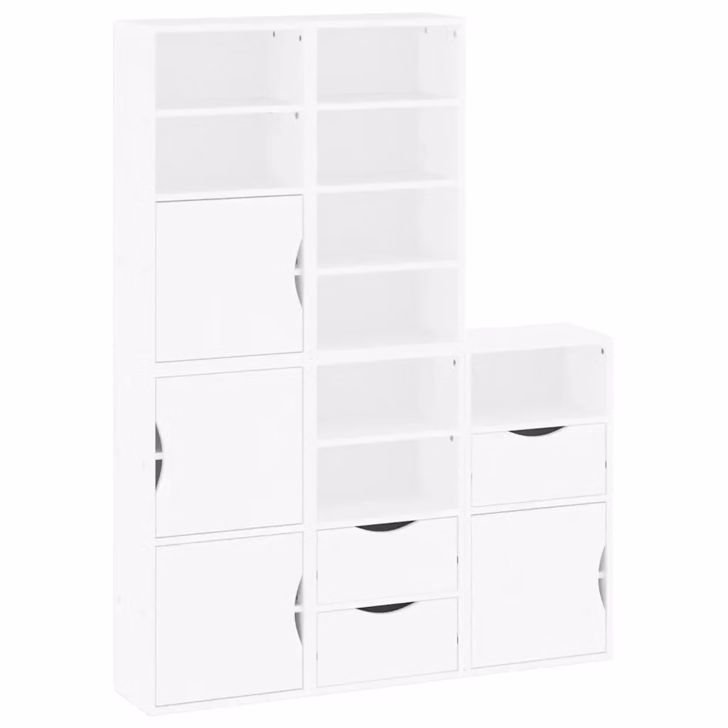 Set di 5 armadietti a muro vidaXL ODDA in legno di pino bianco con ante a battente e ripiani interni L/P/H: 40 x 24 x 79 cm – 2