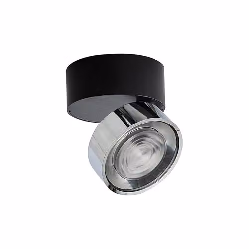 Lampada da soffitto LED serie HOLE 7W 3000K CRI90 Nero/Cromo - Illuminazione interna ad alta efficienza - Rossini Illuminazione
