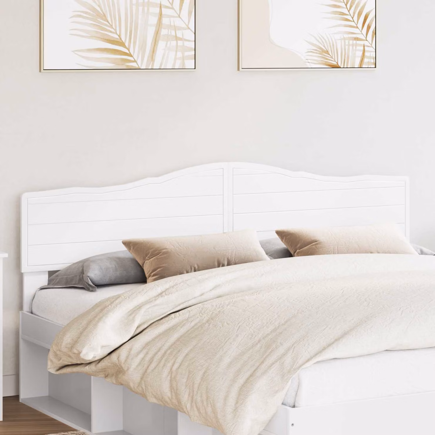 Testiera per letto vidaXL in legno ingegnerizzato bianco con design minimalista