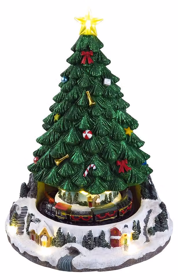 Decorazioni natalizie Clayre & Eef con illuminazione a LED, colore verde, materiale: plastica