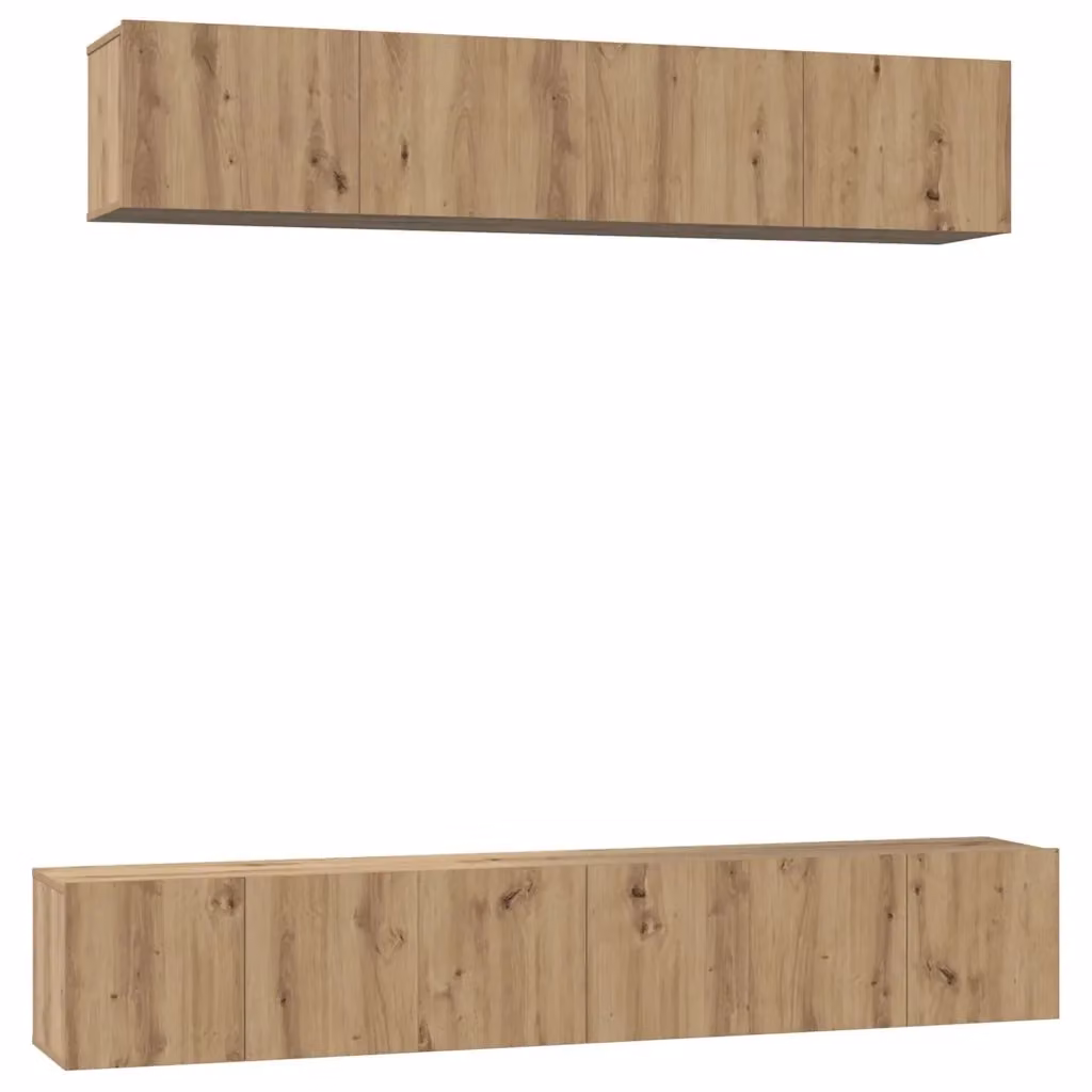 Set mobile TV moderno vidaXL in legno ingegnerizzato marrone da 5 pezzi per soggiorno – 2