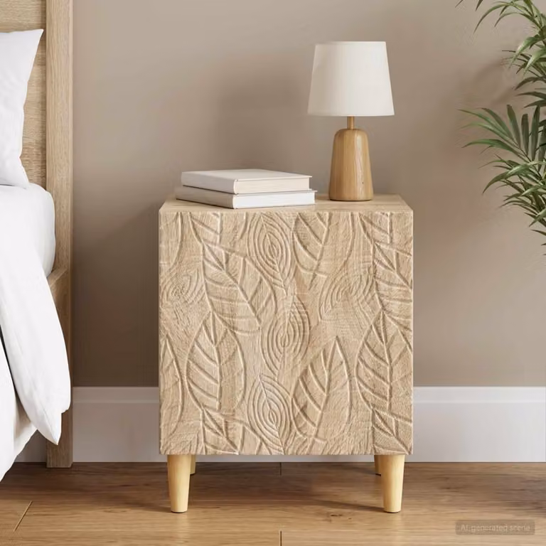 Comodino moderno vidaXL in legno ingegnerizzato color rovere sonoma, L 43 cm x P 34,5 cm x H 50 cm
