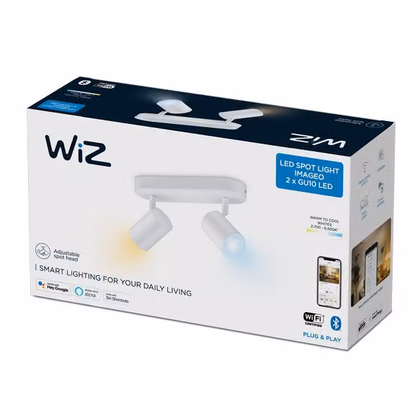 Philips WiZ Tunable white 8719514551770 Faretto IMAGEO 2xGU10 10W/700lm 2700-6500K bianco dimmerabile.