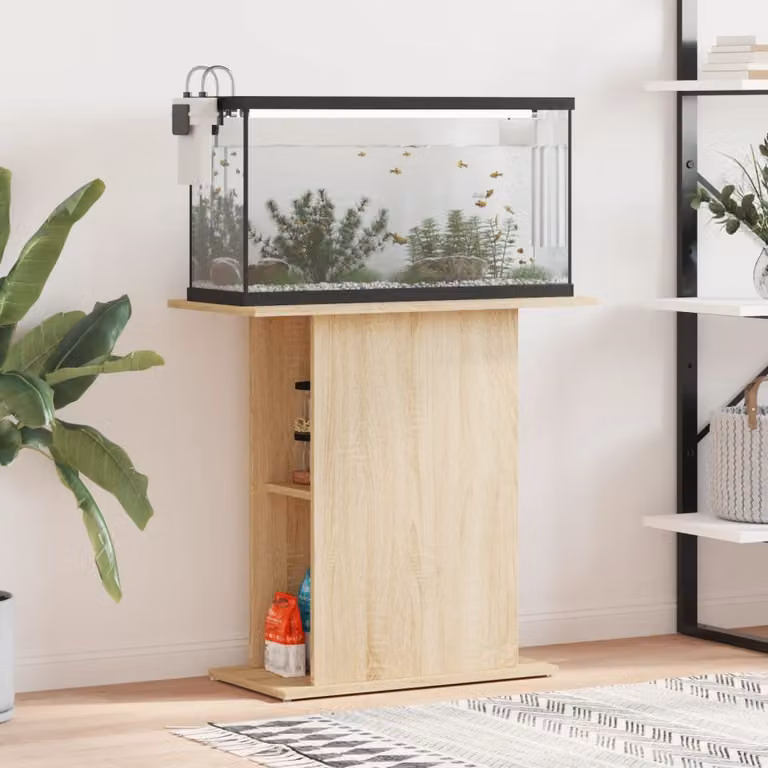 Supporto per acquario vidaXL in legno ingegnerizzato rovere Sonoma, L: 75 cm, P: 36 cm, H: 72,5 cm