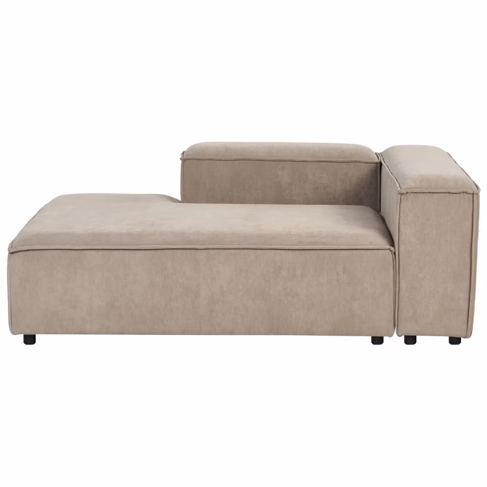 Chaise longue BELIANI in velluto beige con lato destro per soggiorno moderno L/P/H: 180 x 119 x 68 cm – 2