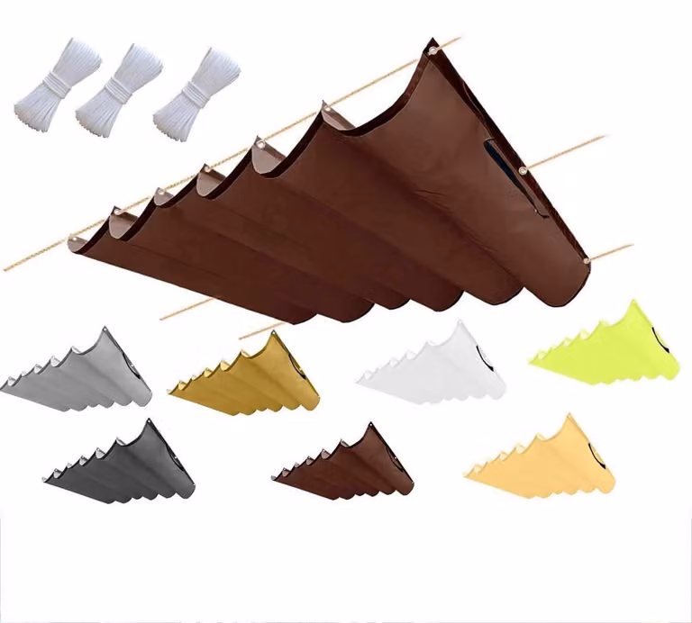 Tenda da sole impermeabile con occhielli, colore caffè, 2x3 metri