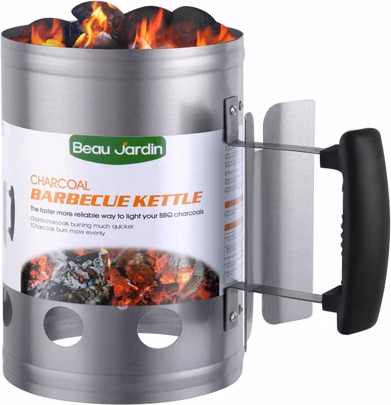 Accendifuoco per carbone, dimensioni 28x17,8 cm, per barbecue, pieghevole, con manico resistente al calore, per uso esterno