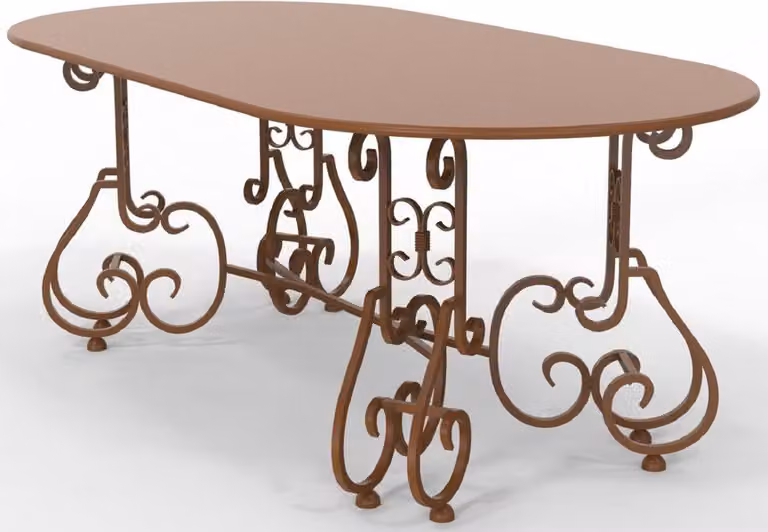 Casa Padrino Tavolo da giardino in stile liberty 200 x 100 x H. 73,5 cm - Vari colori - Tavolo ovale in ferro battuto per giardino e patio - Mobili da giardino e patio in ferro battuto in stile liberty