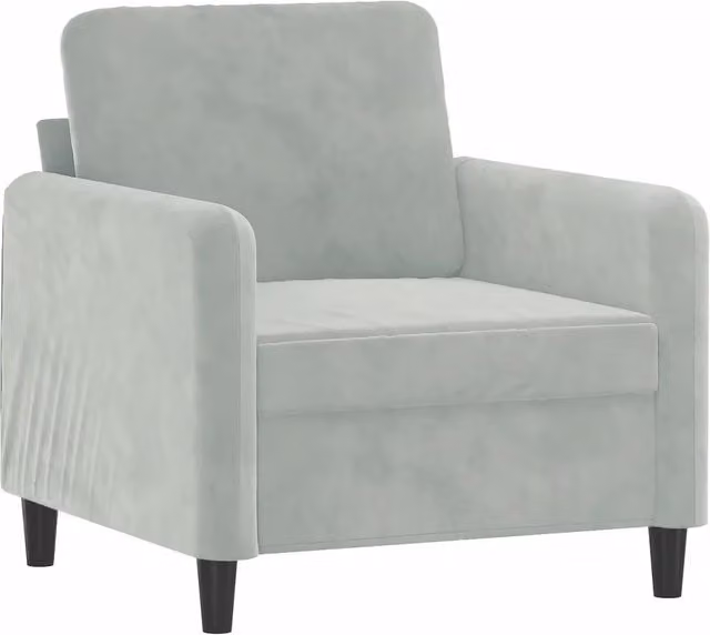 Poltrona Relax Moderna in Velluto Grigio con Braccioli e Struttura in Metallo