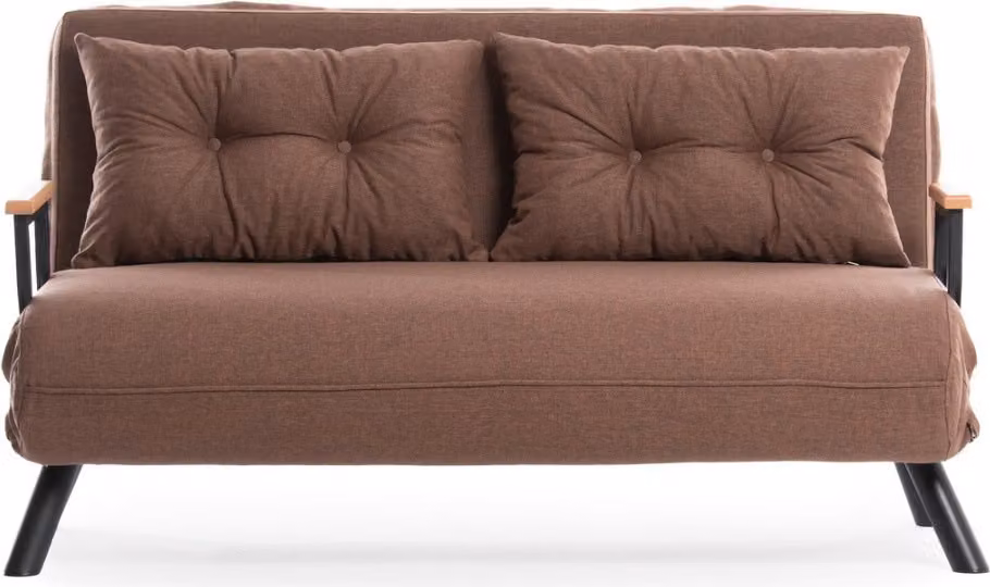 Calicosy - Divano letto 2 posti convertibile in tessuto con gambe in metallo L133 cm - SANDO