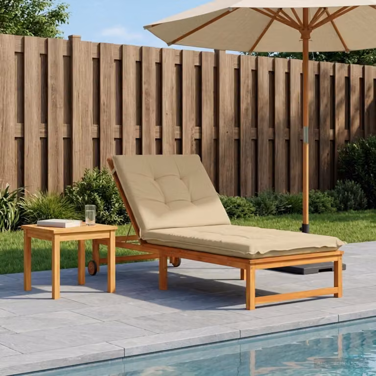 vidaXL Cuscino per Lettino GEMERT Beige in Poliestere con Rivestimento Lavabile e Resistente ai Raggi UV