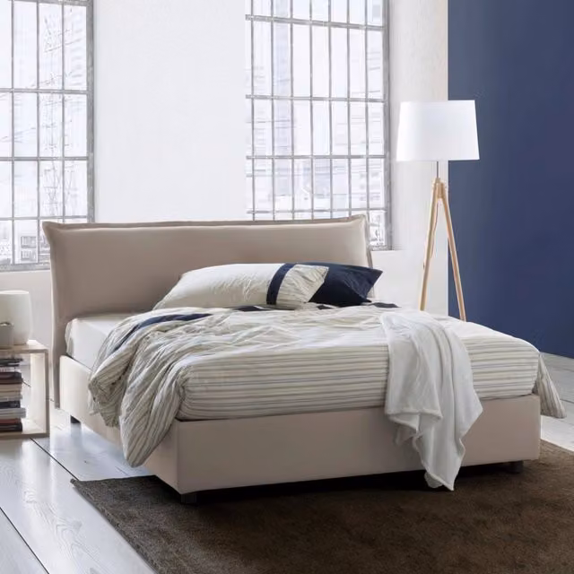 Letto Matrimoniale Andyymion, Letto Matrimoniale Sfoderabile Made in Italy, Grigio Tortora