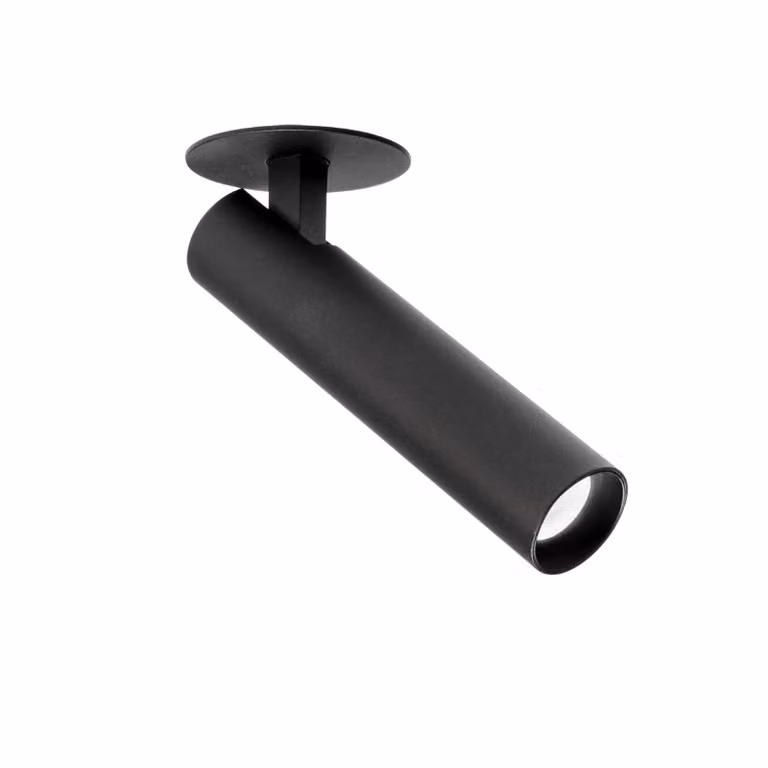 Wever & Ducré Lighting WEVER DUCRÉ Faretto LED Match 1.0 semi-incasso nero 2.700 K, Nero, Soggiorno / Sala da pranzo, Alluminio, Moderno