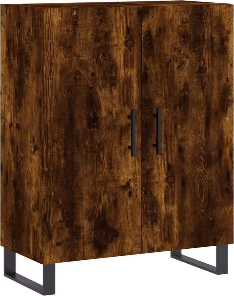 Credenza Rovere Fumo 69,5x34x90 cm in Legno Multistrato
