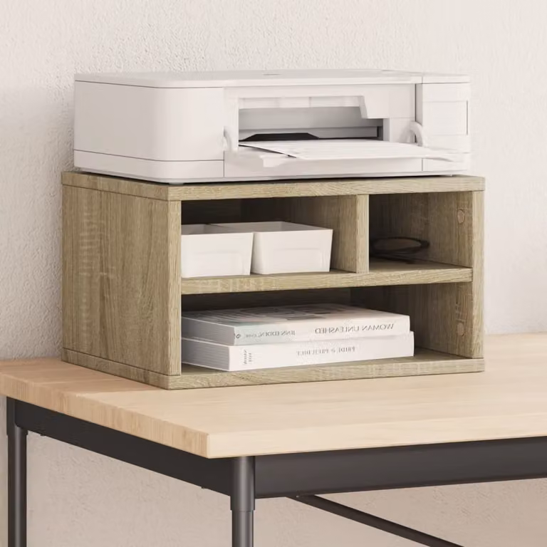 Supporto Stampante vidaXL in Legno Multistrato Rovere Sonoma Marrone L: 40 cm, P: 32 cm, H: 22,5 cm