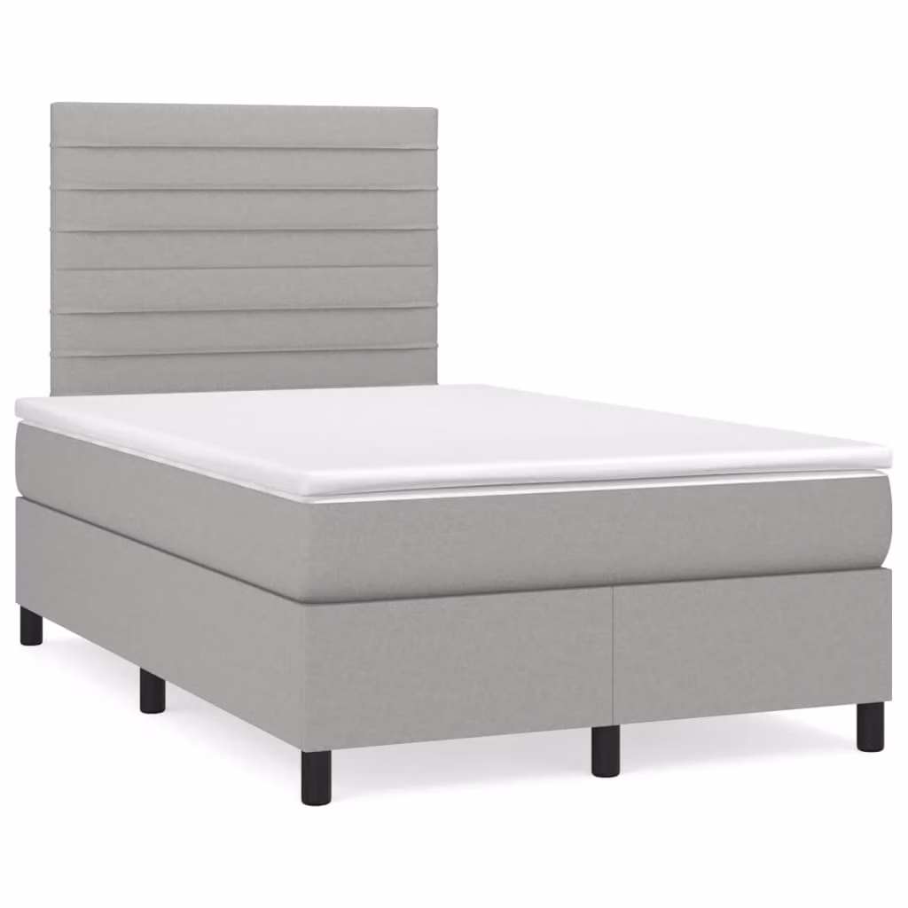 Maison Exclusive - Letto a Molle Materasso e LED Grigio Chiaro 120x190 cm Tessuto