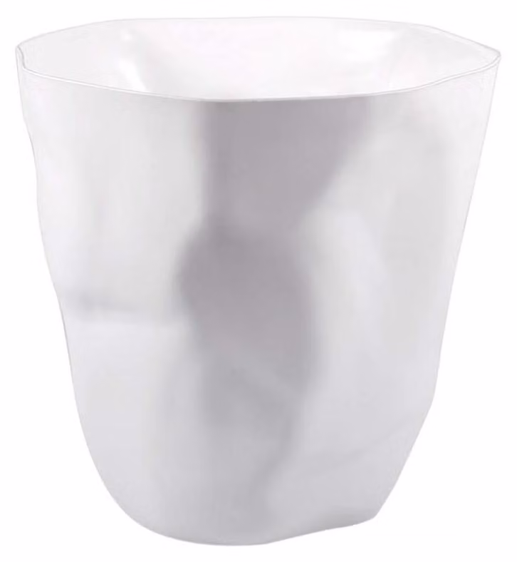 Contenitore per rifiuti bianco moderno con design plissettato