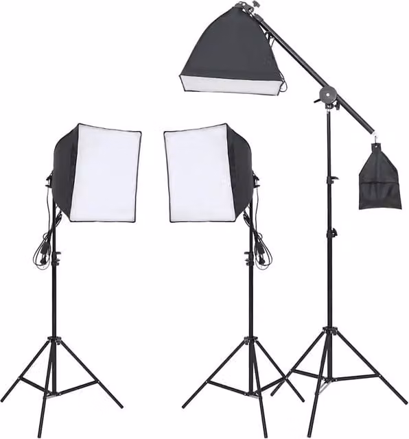 Kit per Studio Fotografico con Set di Luci e Fondale 3094684