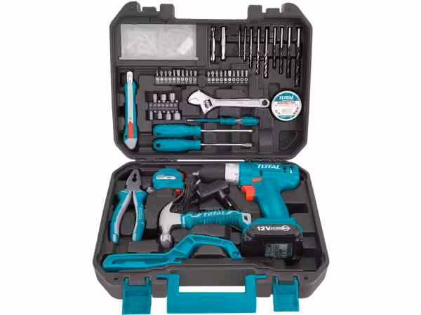 Totale THKTHP11282 cacciavite a forare AKU 12V Li-ion con set di utensili 128pcs