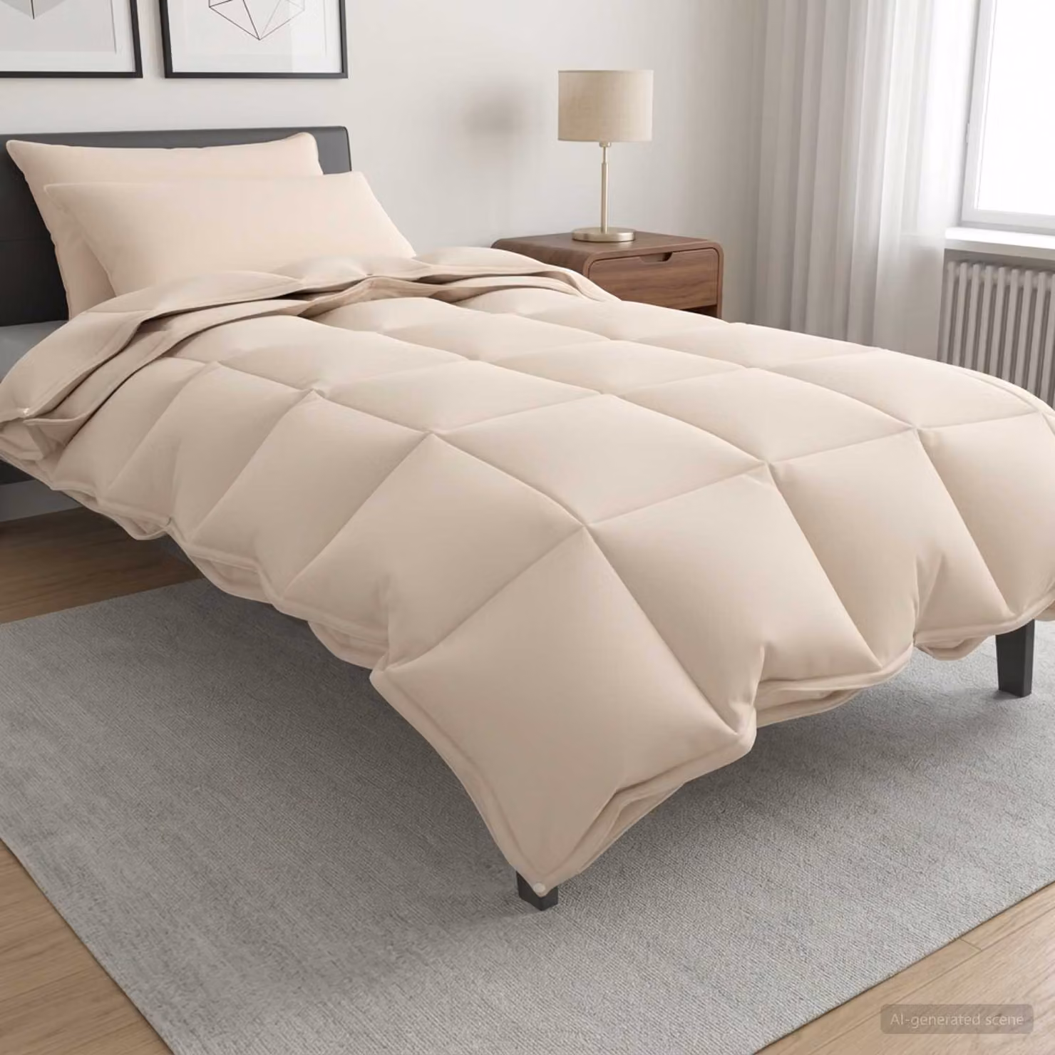 Set di 2 Piumoni vidaXL in Kapok, Cotone e Bambù, Beige, L 135 x P 220 cm