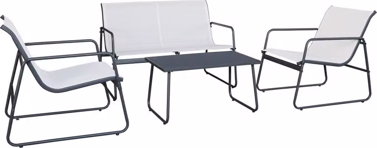 Set da giardino in metallo "Fortaleza" - 4 posti - Beige