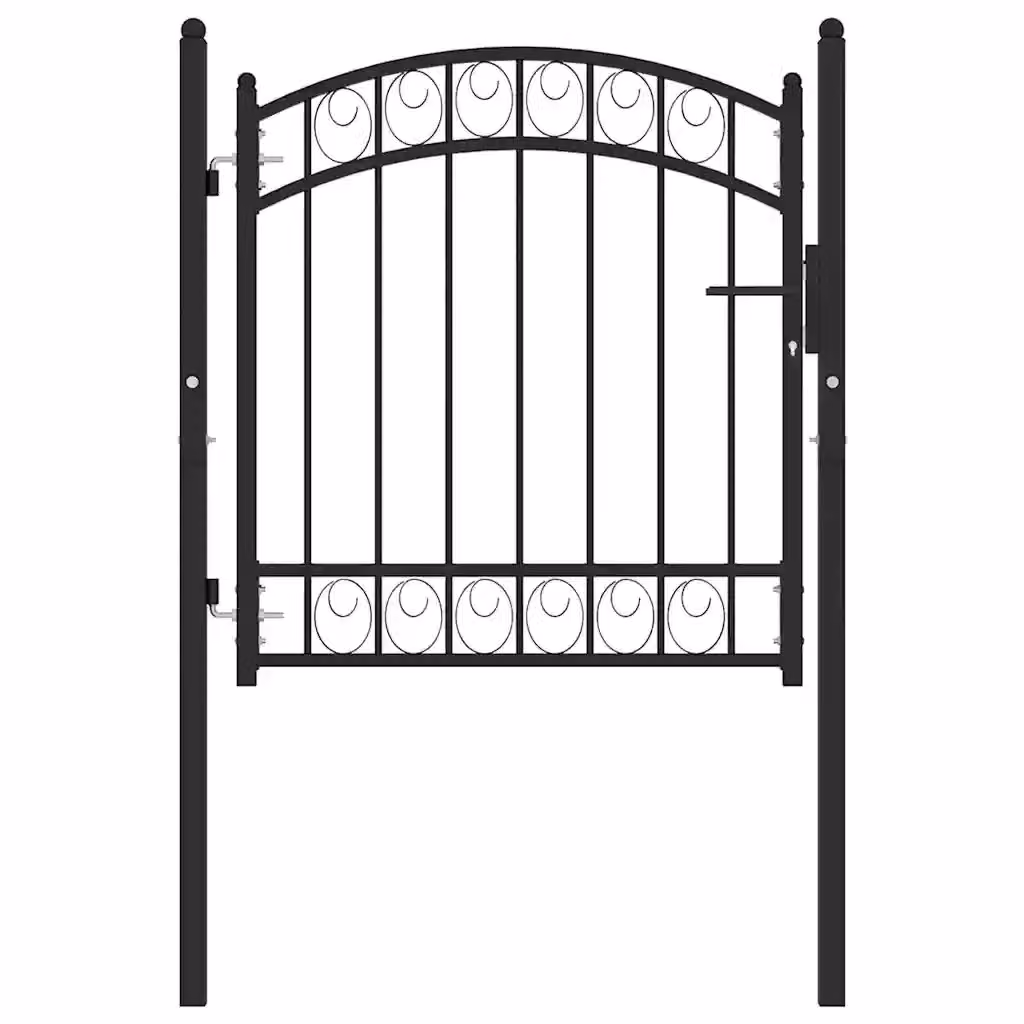 Cancello singolo a battente vidaXL in acciaio nero L: 104 cm, H: 86 cm – 2