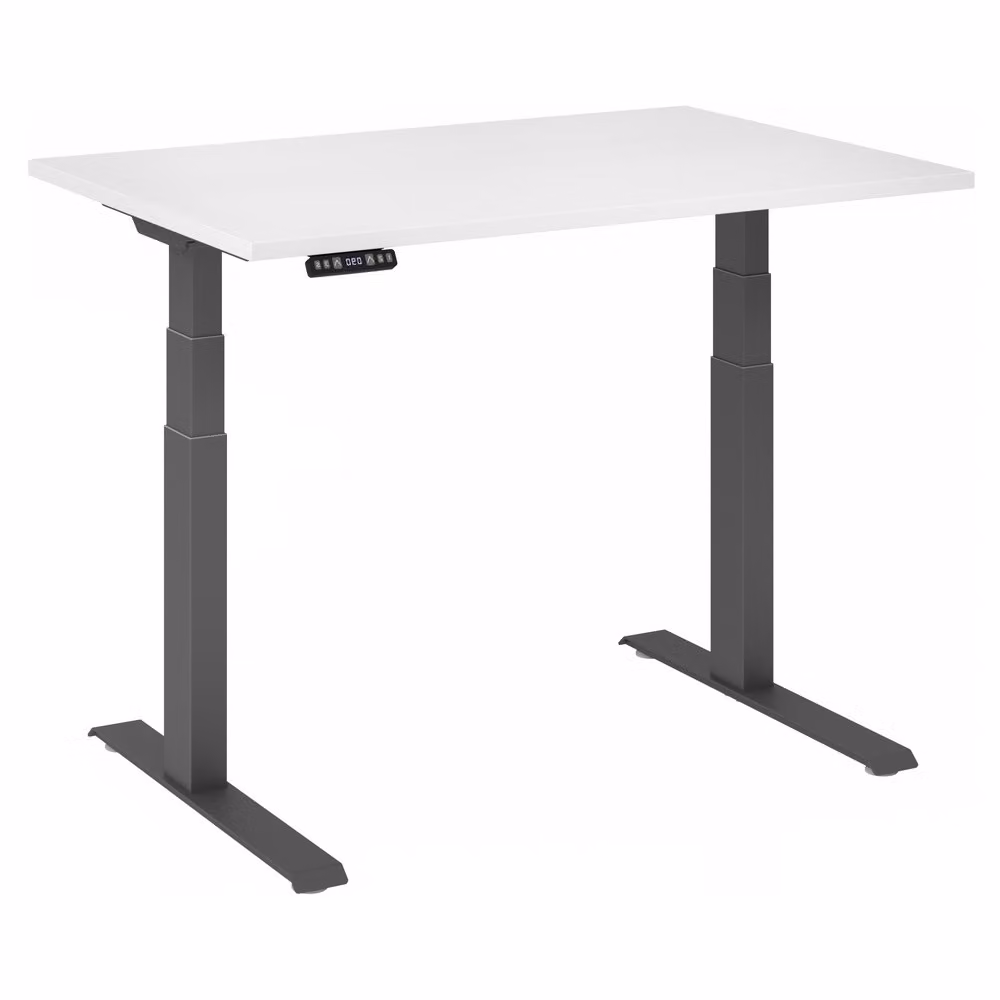 Scrivania regolabile in altezza XDKB | 2 motori | 120 - 180 cm | elettrica, dimensioni piano:120 x 80 cm, colore piano:bianco, colore struttura:grafite