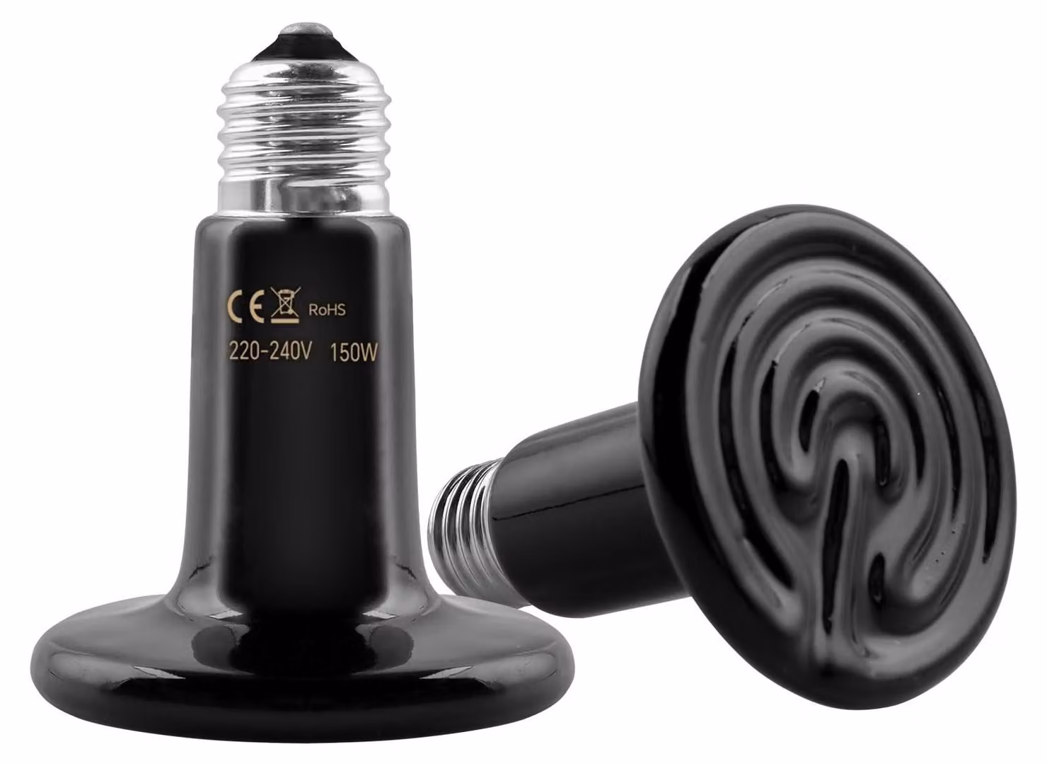 Set di 2 lampade riscaldanti in Vetroceramica E27 da 150W per rettili, lampade a infrarossi