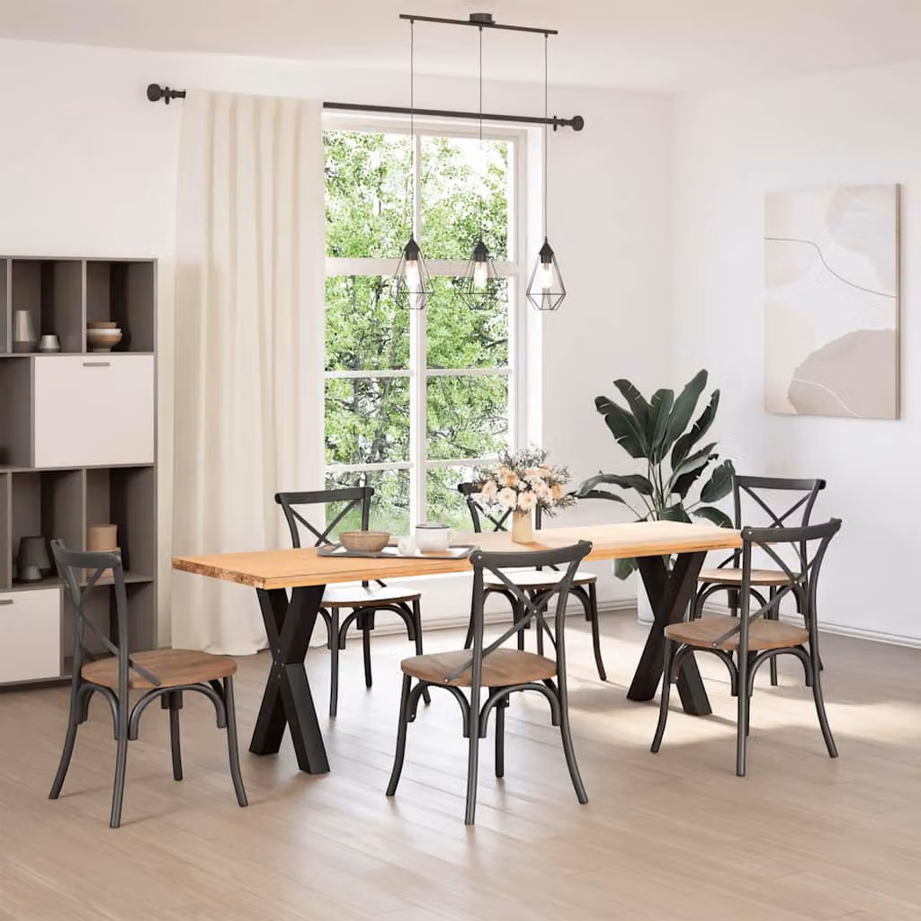 vidaXL Gambe per tavolo da pranzo a forma di X 2 pz nere 60x(72-73) cm