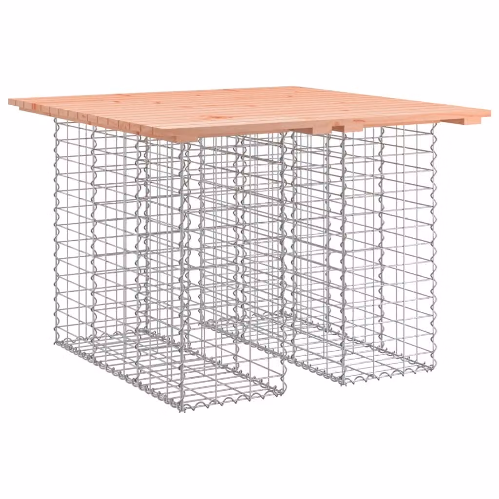 Tavolo da giardino in gabbione design 100x102x72 cm in legno massello Douglas
